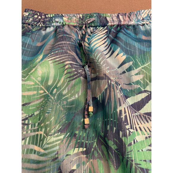 Jaclyn & Smith Tropical Leaf Print High-Low Skirt M/M Polyester Lined Womens Ela - Picture 3 of 5